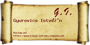 Gyurovics István névjegykártya